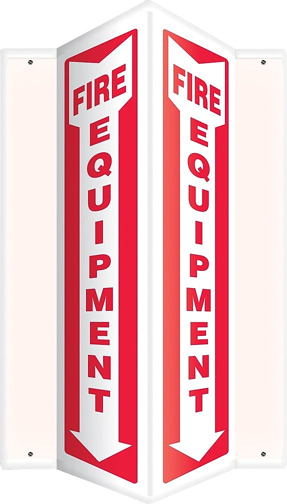 Accuform Fire Equipment Projection Sign, Red/White, 24"H x 4"W (PSP628)