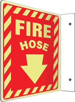 Accuform Fire Hose Projection Sign, White/Red, 12"H x 9"W (PSP409)