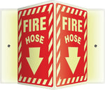 Accuform Fire Hose Projection Sign, White/Red, 12"H x 9"W (PSP351)