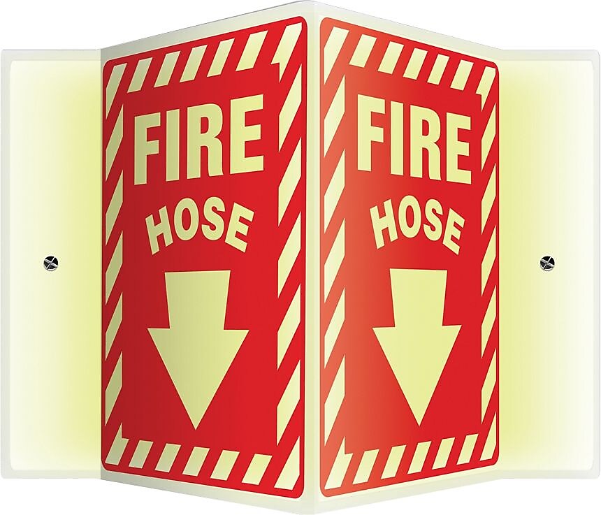 Accuform Fire Hose Projection Sign, White/Red, 12"H x 9"W (PSP351)