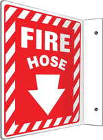 Accuform Fire Hose Projection Sign, White/Red, 12"H x 9"W (PSP408)