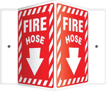 Accuform Fire Hose Projection Sign, White/Red, 12"H x 9"W (PSP316)