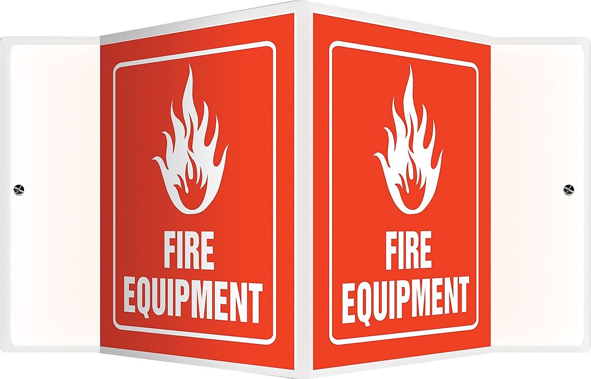 Accuform Fire Equipment Projection Sign, White/Red, 6"H x 5"W (PSP611)