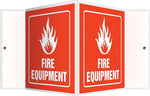 Accuform Fire Equipment Projection Sign, White/Red, 6"H x 5"W (PSP611)