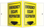 Accuform Emergency Escape Respirator Projection Sign, Black/Yellow, 6"H x 5"W (PSP367)