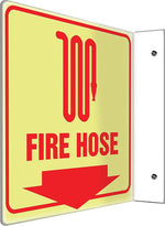 Accuform Signs® Fire Hose Projection Sign, Red, 8"H x 8"W, 1/Pack