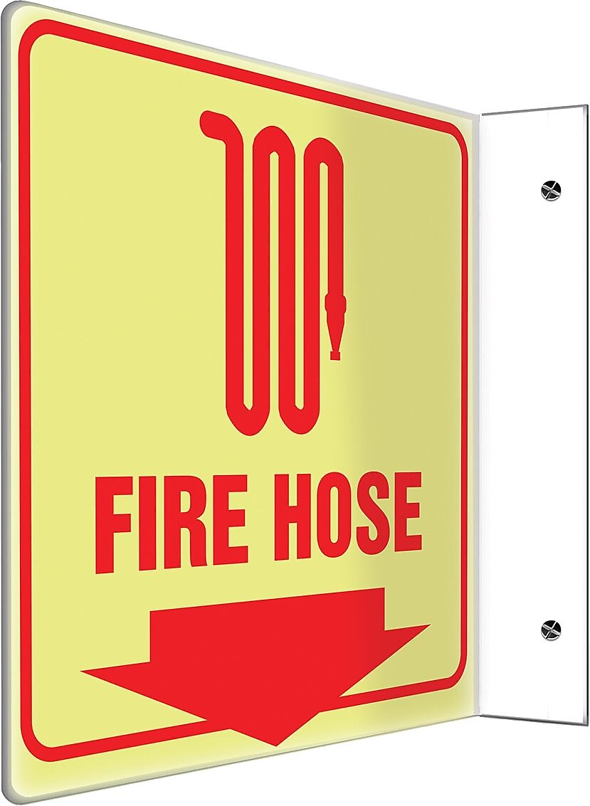 Accuform Signs® Fire Hose Projection Sign, Red, 8"H x 8"W, 1/Pack