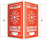 Accuform Fire Alarm Projection Sign, White/Red, 12"H x 9"W (SBPSP383) (SBPSP383)