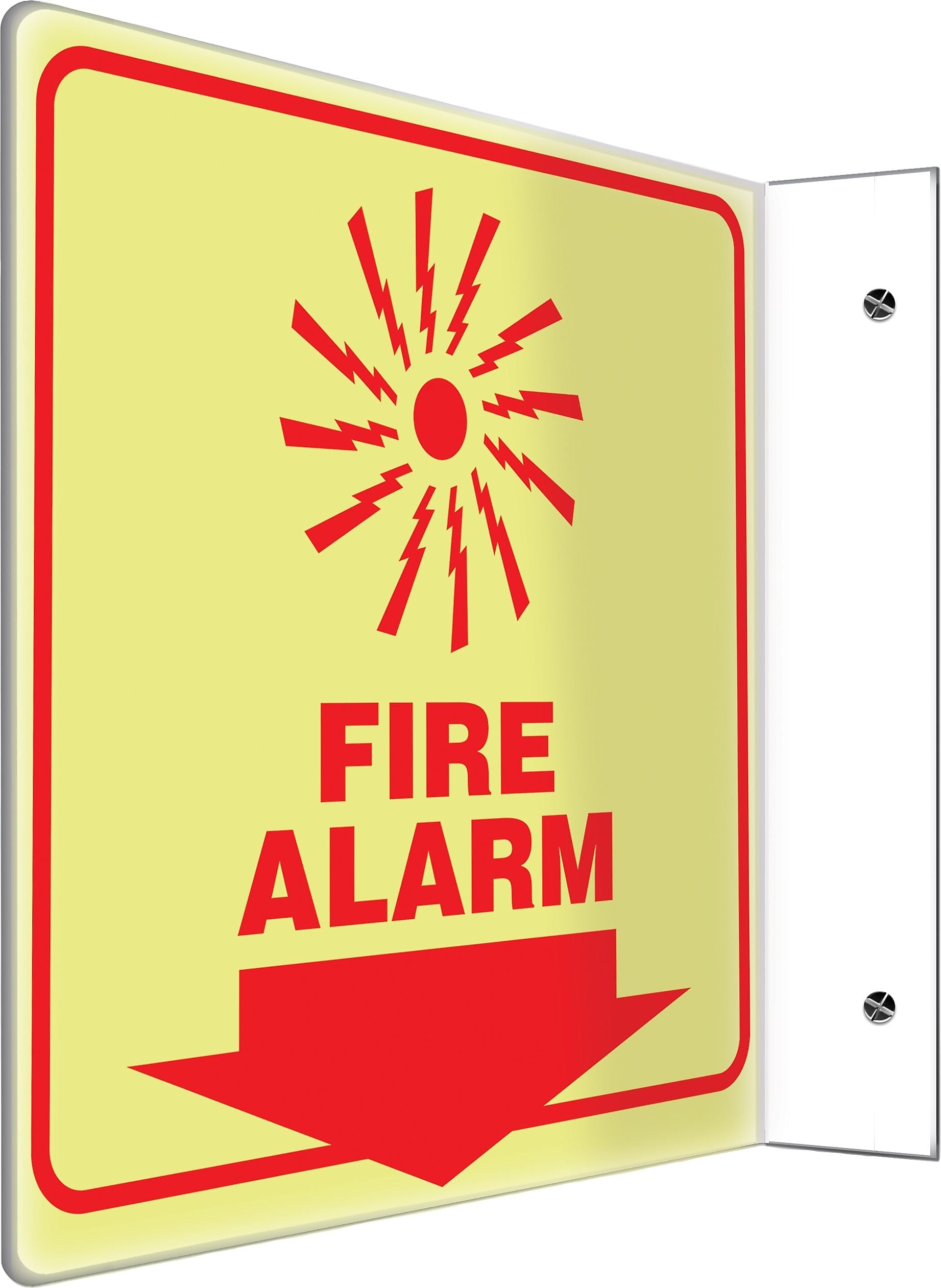 Accuform Fire Alarm Projection Sign, Red, 8"H x 8"W (PSP451)