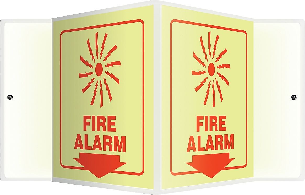 Accuform Fire Alarm Projection Sign, Red, 6"H x 5"W (PSP340)