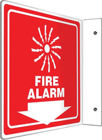 Accuform Fire Alarm Projection Sign, White/Red, 8"H x 8"W (PSP730)