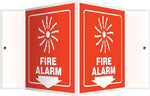 Accuform Fire Alarm Projection Sign, White/Red, 6"H x 5"W (PSP620)