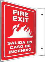 Accuform Fire Exit Projection Sign, White/Red, 12"H x 9"W (SBPSP441)