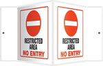 Accuform Restricted Area No Entry Projection Sign, Red/Black/White, 6"H x 5"W (PSP124)