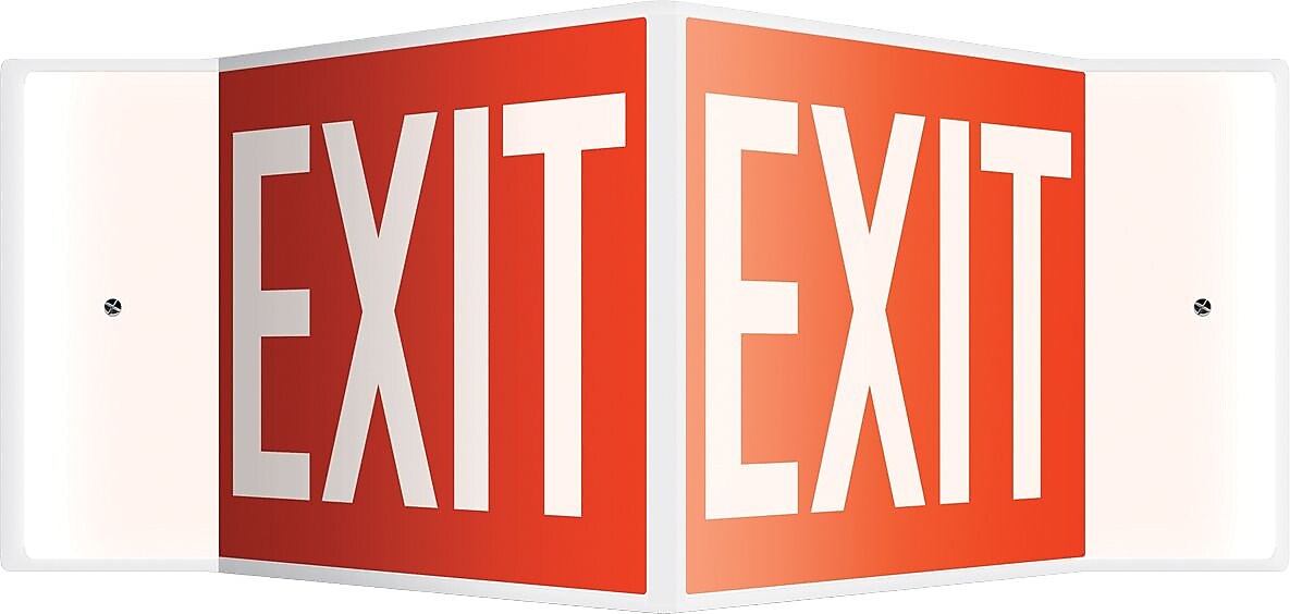 Accuform Signs® Exit Projection Sign, White/Red, 8"H x 12"W, 1/Pack (PSP334)