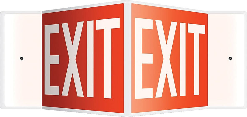 Accuform Signs® Exit Projection Sign, White/Red, 8"H x 12"W, 1/Pack (PSP334)