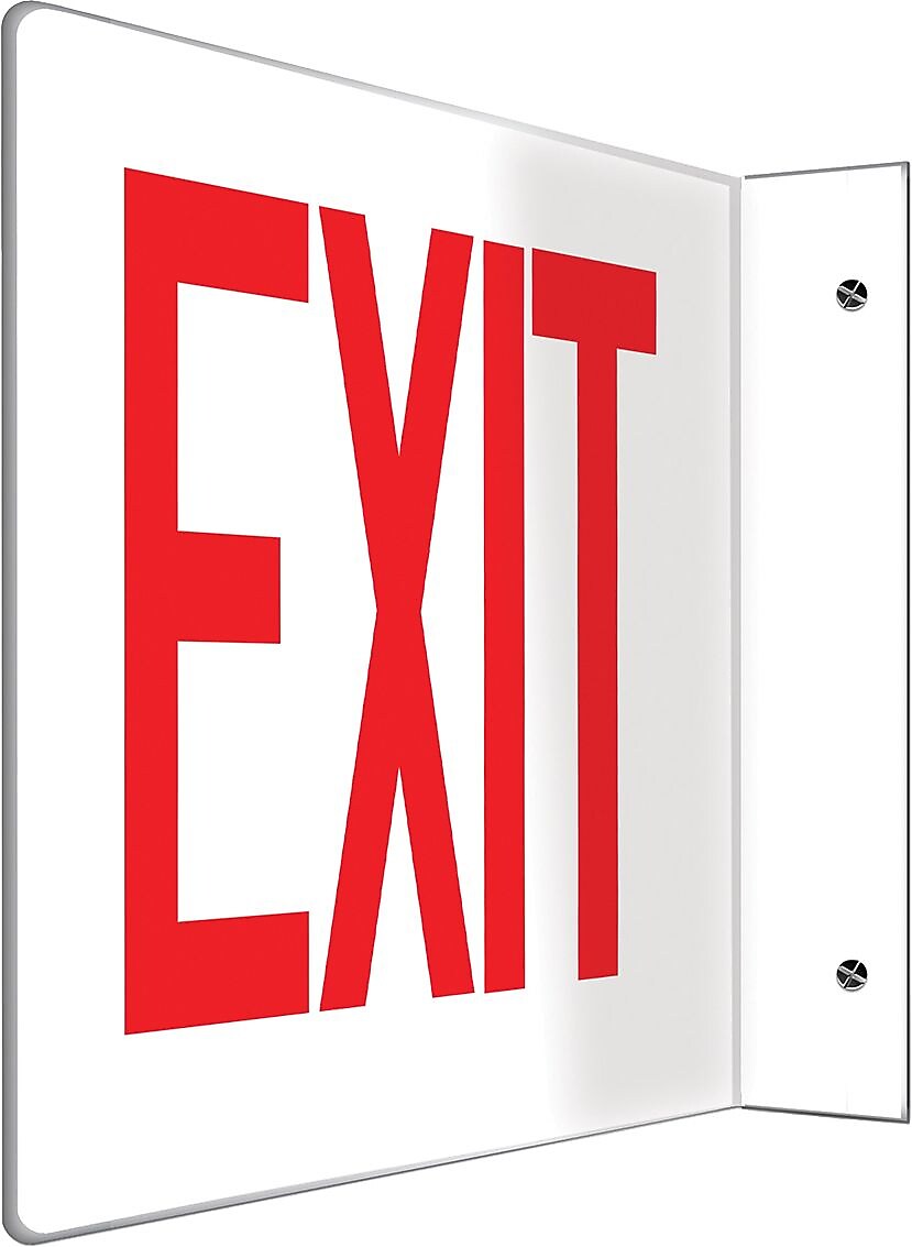 Accuform Exit Projection Sign, Red/White, 8"H x 12"W (PSP221) (PSP221)