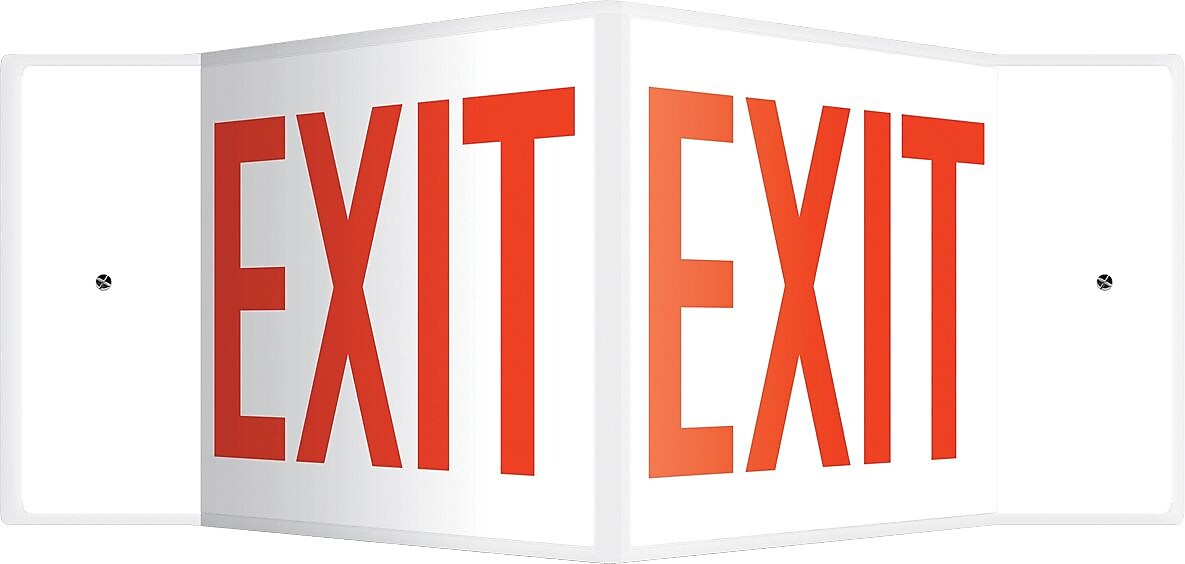 Accuform Signs® Exit Projection Sign, Red/White, 8"H x 12"W, 1/Pack (PSP333)