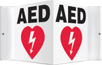 Accuform AED Projection Sign, Black/White, 6"H x 5"W (PSP609)
