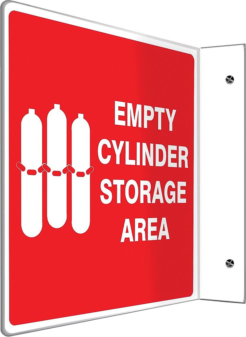 Accuform Full Cylinder Storage Area Projection Sign, White/Red, 8"H x 8"W (PSP767)