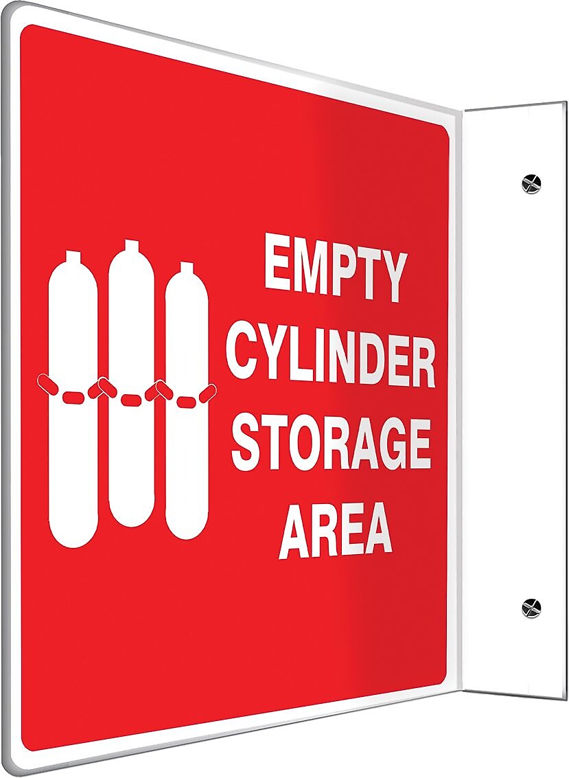 Accuform Full Cylinder Storage Area Projection Sign, White/Red, 8"H x 8"W (PSP767)