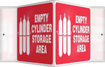 Accuform Full Cylinder Storage Area Projection Sign, White/Red, 6"H x 5"W (PSP458)