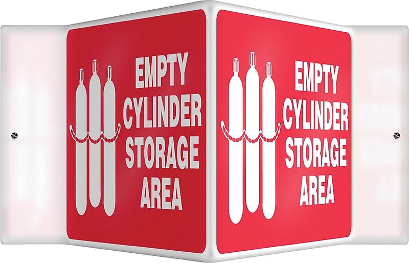 Accuform Full Cylinder Storage Area Projection Sign, White/Red, 6"H x 5"W (PSP458)