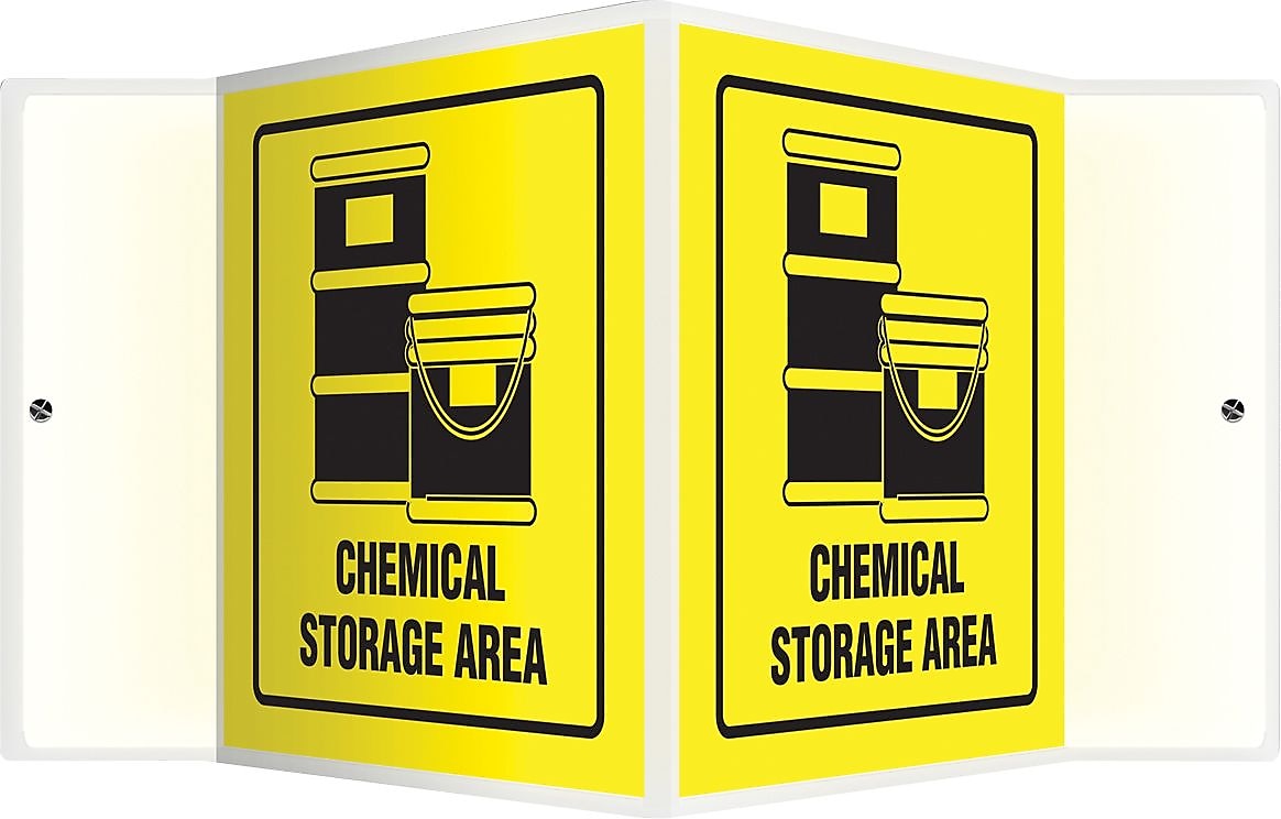 Accuform Chemical Storage Area Projection Sign, Black/Yellow, 6"H x 5"W (PSP664)