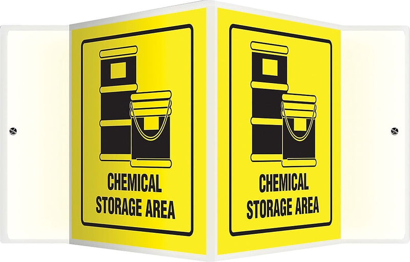 Accuform Chemical Storage Area Projection Sign, Black/Yellow, 6"H x 5"W (PSP664)