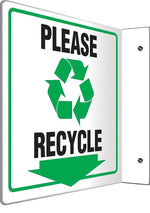 Accuform Signs® Please Recycle Projection Sign, Black/Green/White, 8"H x 12"W, 1/Pack (PSP499)