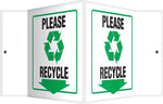 Accuform Please Recycle Projection Sign, Black/Green/White, 8"H x 12"W (PSP386)