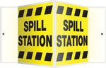 Accuform Spill Station Projection Sign, Black/Yellow, 6"H x 5"W (PSP379)