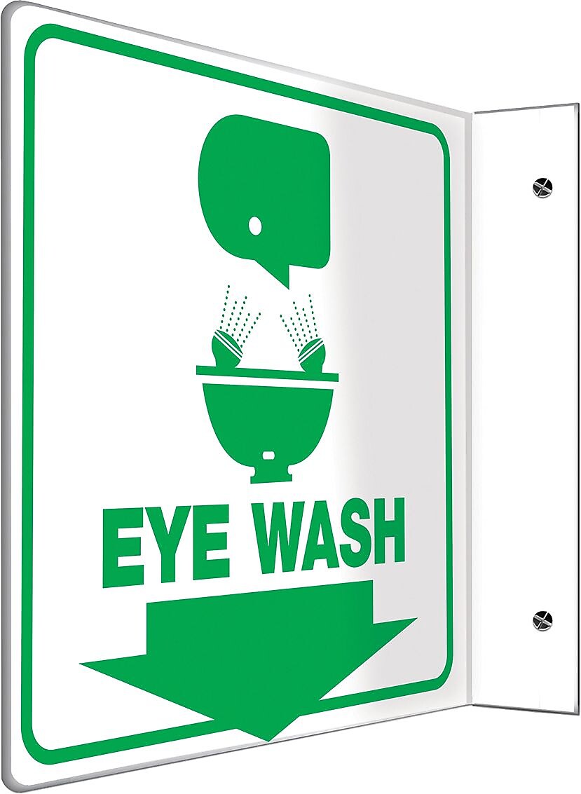 Accuform Eye Wash Projection Sign, Green/White, 8"H x 8"W (PSP702)
