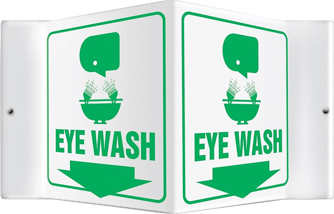 Accuform Eye Wash Projection Sign, Green/White, 6"H x 5"W (PSP601)