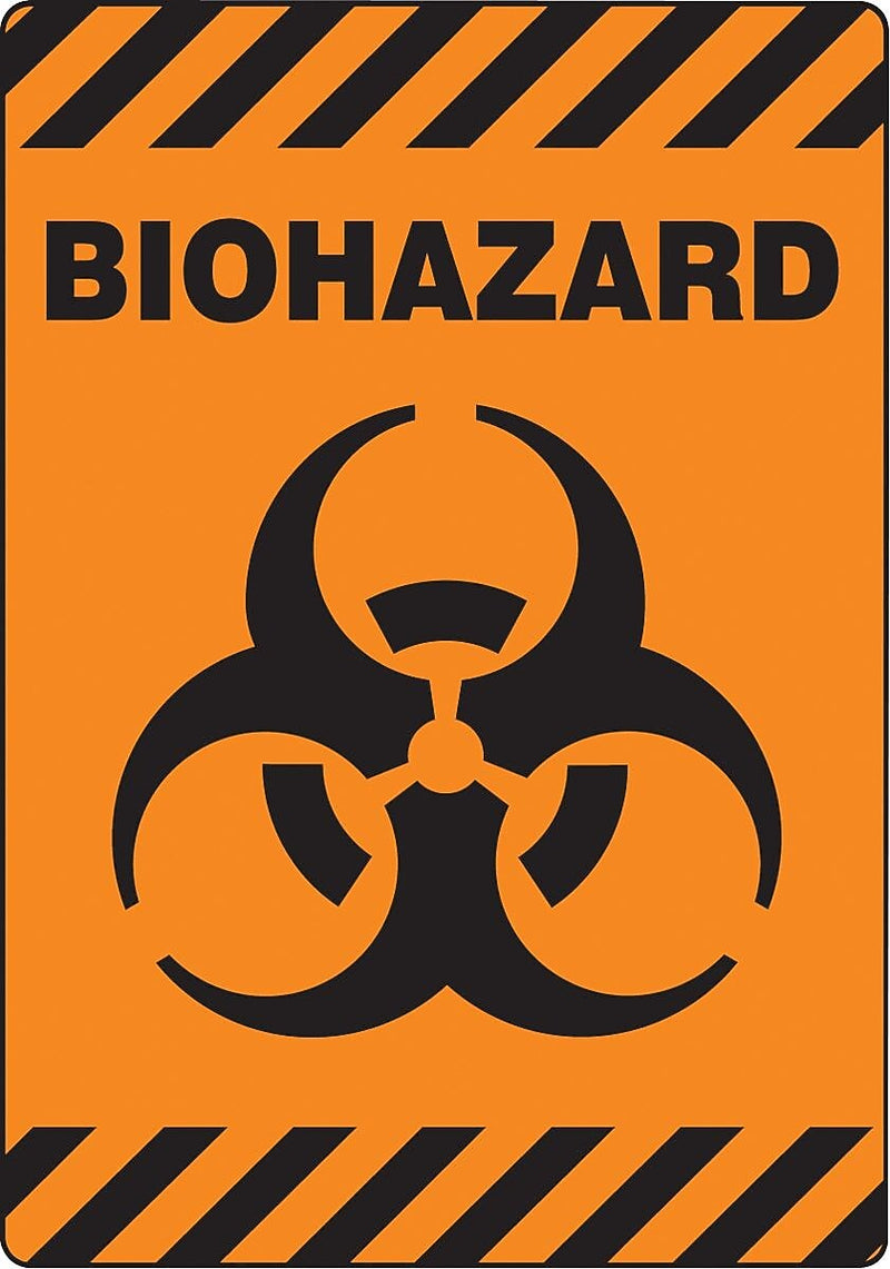Accuform Slip-Gard BIOHAZARD Border Floor Sign, Black/Orange, 20"H x 14"W (PSR638)