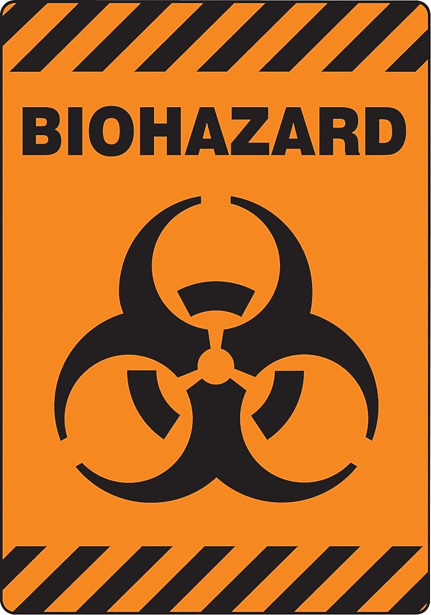 Accuform Slip-Gard BIOHAZARD Border Floor Sign, Black/Orange, 20"H x 14"W (PSR638)