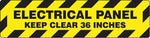 Accuform Slip-Gard ELECTRICAL PANEL KEEP CLEAR.. Border Floor Sign, Black/Yellow, 6"H x 24"W (PSR277)