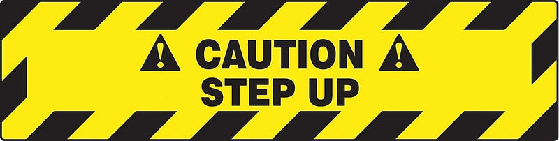 Accuform Signs® Slip-Gard™ CAUTION STEP UP Border Floor Sign, Black/Yellow, 6"H x 24"W, 1/Pack