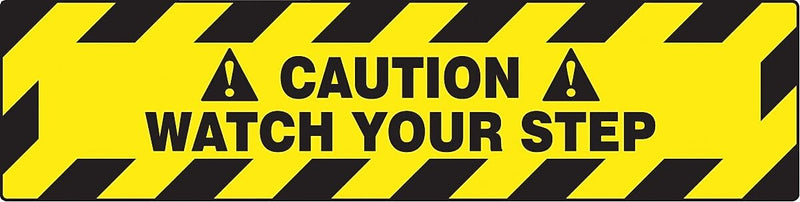 Accuform Signs® Slip-Gard™ CAUTION WATCH YOUR STEP Border Floor Sign, Black/Yellow, 6"H x 24"W, 1/Pk