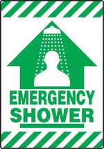 Accuform Slip-Gard EMERGENCY SHOWER Border Floor Sign, Green/White, 20"H x 14"W (PSR636)
