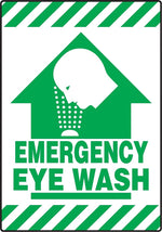 Accuform Slip-Gard EMERGENCY EYE WASH Border Floor Sign, Green/White, 20"H x 14"W (PSR633)