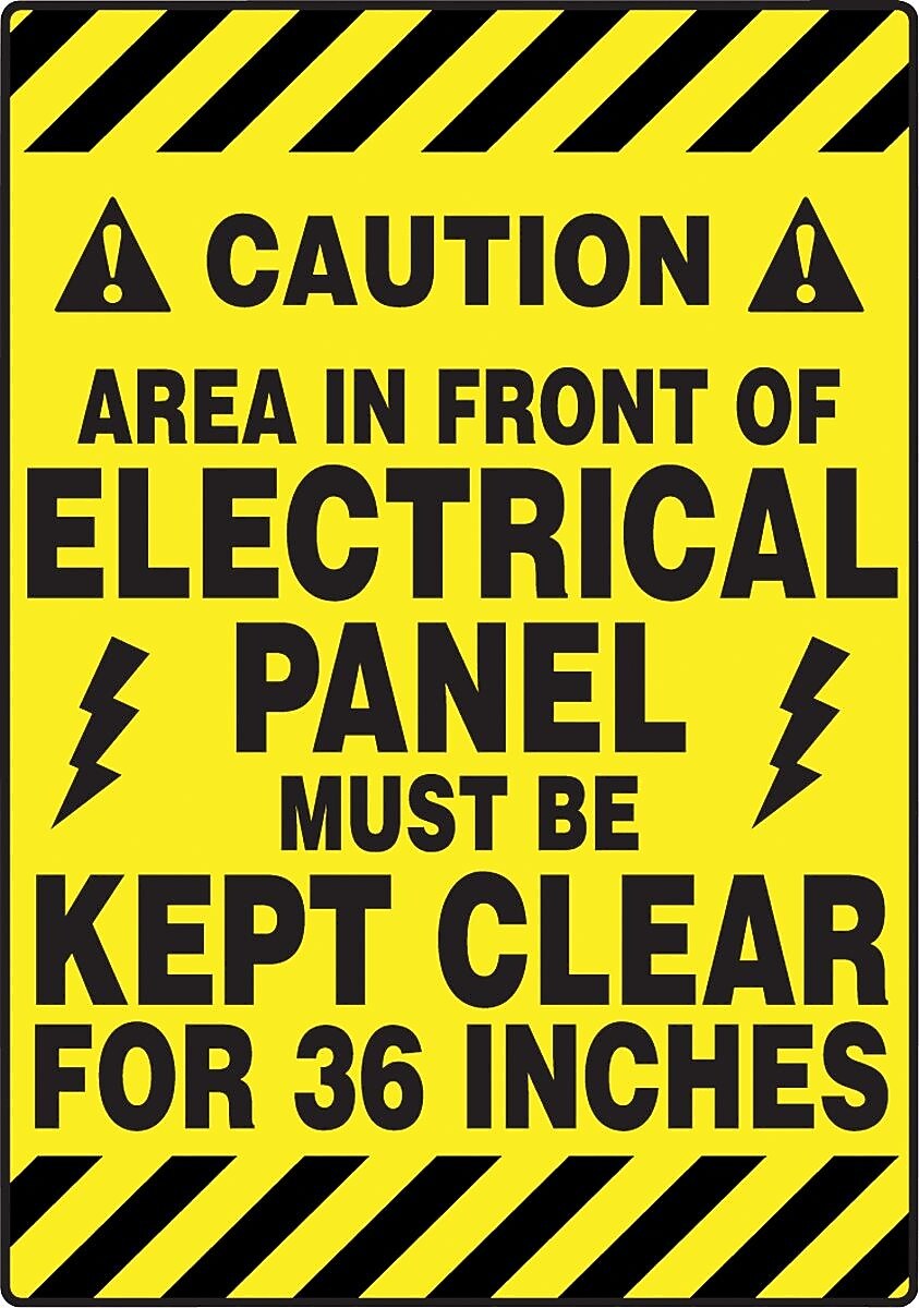 Accuform Slip-Gard CAUTION AREA IN FRONT OF.. Border Floor Sign, Black/Yellow, 20"H x 14"W (PSR640)