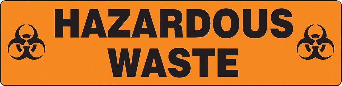 Accuform Slip-Gard HAZARDOUS WASTE Border Floor Sign, Black/Orange, 6"H x 24"W (PSR288)