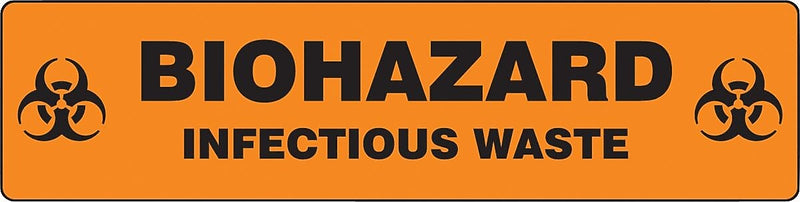 Accuform Slip-Gard BIOHAZARD INFECTIOUS WASTE Border Floor Sign, Black/Orange, 6"H x 24"W (PSR263)