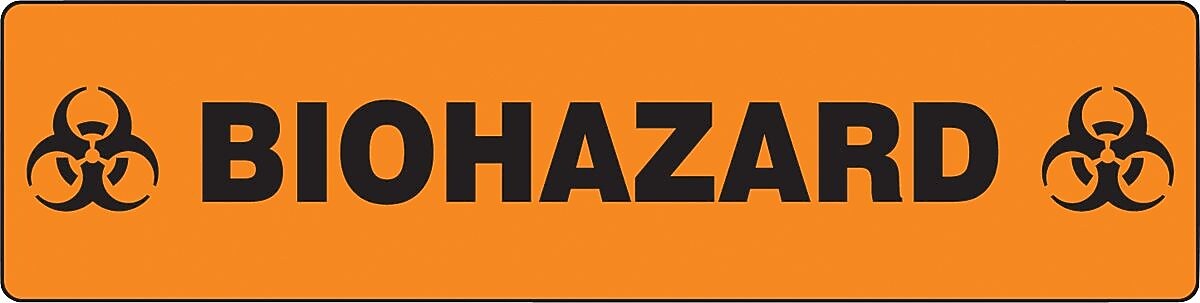 Accuform Slip-Gard BIOHAZARD Border Floor Sign, Black/Orange, 6"H x 24"W (PSR286)