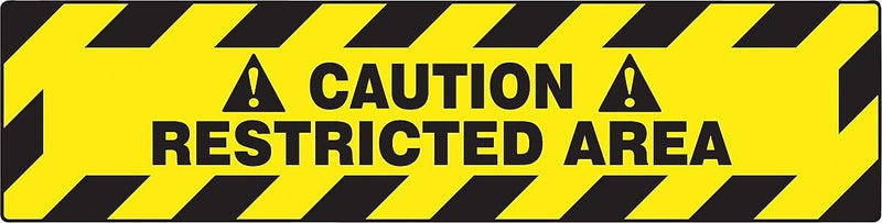 Accuform Slip-Gard CAUTION RESTRICTED AREA Border Floor Sign, Black/Yellow, 6"H x 24"W (PSR270)
