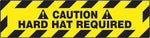 Accuform Slip-Gard CAUTION HARD HAT REQUIRED Border Floor Sign, Black/Yellow, 6"H x 24"W (PSR280)