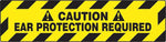 Accuform Slip-Gard CAUTION EAR PROTECTION REQUIRED Border Floor Sign, Black/Yellow, 6" x 24" (PSR276)