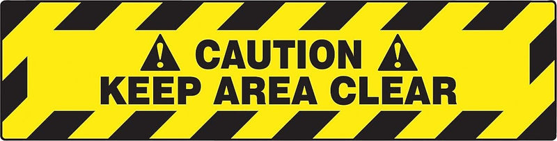 Accuform Slip-Gard CAUTION KEEP AREA CLEAR Border Floor Sign, Black/Yellow, 6"H x 24"W (PSR282)