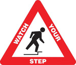 Accuform Slip-Gard WATCH YOUR STEP Triangle Floor Sign, White/Red, 17"H x 17"W (PSR810)